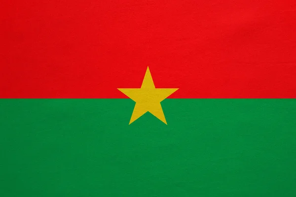 Valós Burkina Faso zászlaja részletes szövet szerkezete — Stock Fotó
