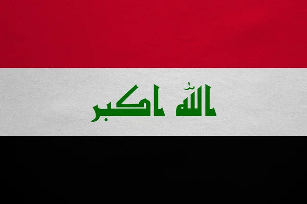 Bandera de Iraq textura de tela detallada real — Foto de Stock