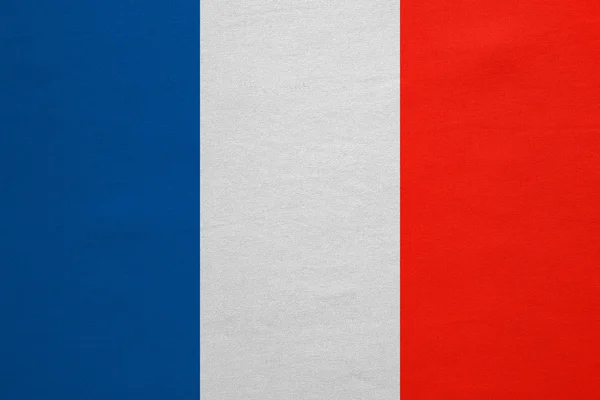 Flag of France real detailed fabric texture — Stock Photo, Image