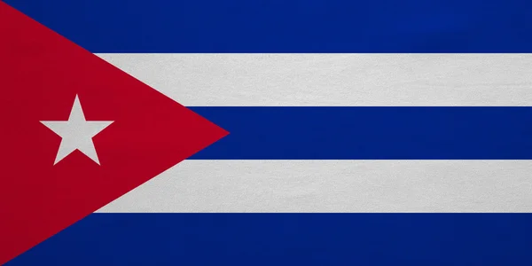 Flag of Cuba real detailed fabric texture — Stock fotografie