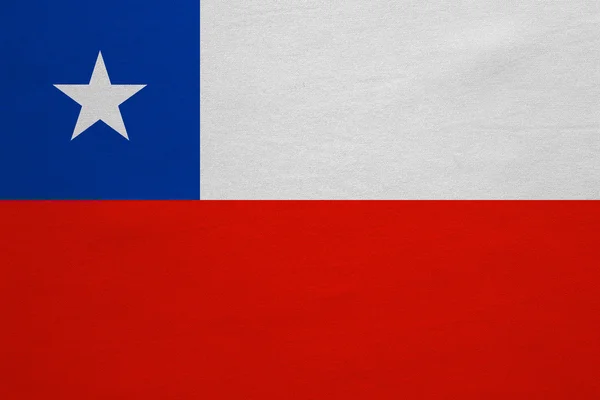 Bandiera del Cile vera trama dettagliata tessuto — Foto Stock