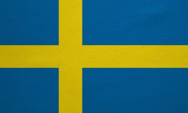 İsveç gerçek bayrağı ayrıntılı kumaş doku