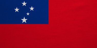 Samoa gerçek bayrağı ayrıntılı kumaş doku