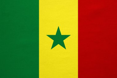 Senegal gerçek bayrağı ayrıntılı kumaş doku