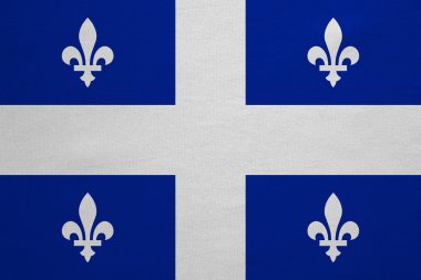 Quebec gerçek bayrağı ayrıntılı kumaş doku