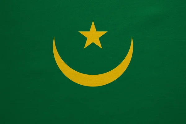 Прапор Мавританії реального детальне текстурою тканини — стокове фото
