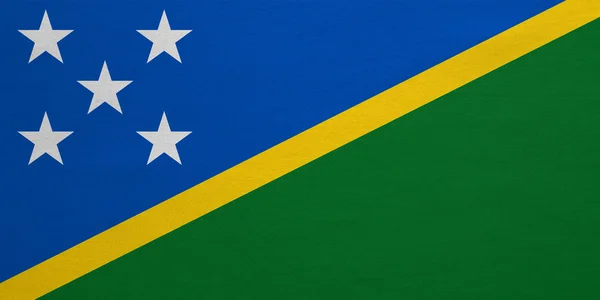 Salamon-szigetek zászlaja részletes szövet szerkezete — Stock Fotó