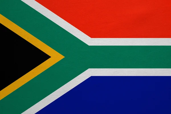 Drapeau de l'Afrique du Sud texture de tissu détaillée réelle — Photo