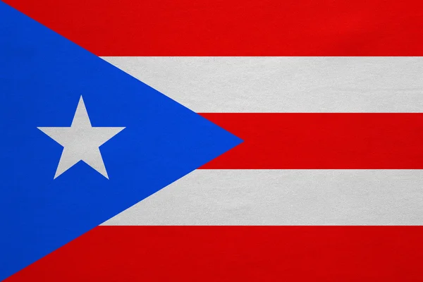 Flag of Puerto Rico real detailed fabric texture — Stock fotografie