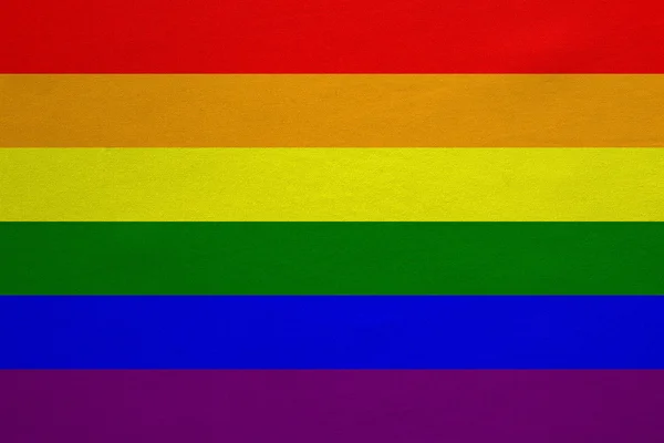 Rainbow gay pride flag, detailed fabric texture — Stockfoto
