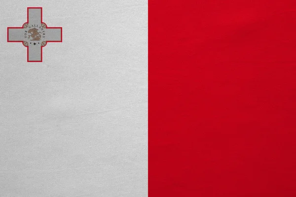 Bendera Malta tekstur kain yang sangat rinci — Stok Foto