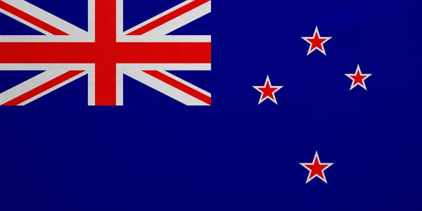 Flag of New Zealand real detailed fabric texture — Stockfoto
