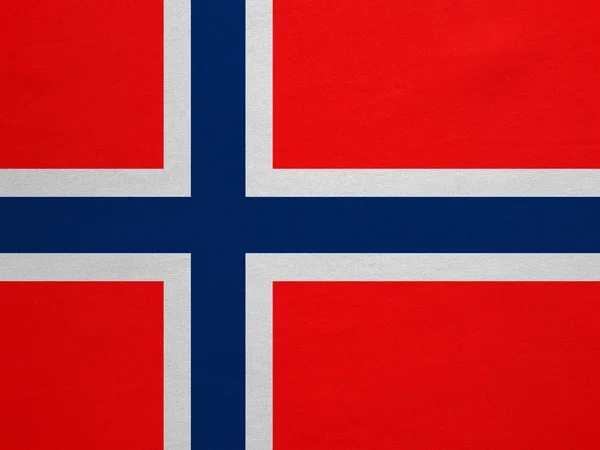 Bandeira da Noruega textura de tecido real detalhado — Fotografia de Stock