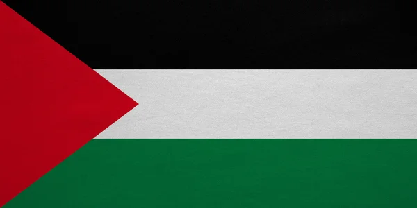国旗的巴勒斯坦真实细致的织物纹理 — 图库照片