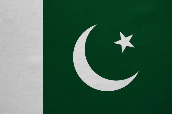 Flag of Pakistan real detailed fabric texture — Stockfoto