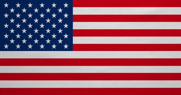 Flag of USA real detailed fabric texture — Stockfoto