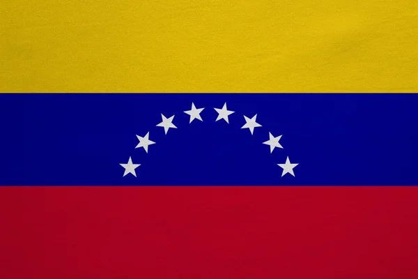 Vlag van Venezuela onroerend gedetailleerde textuur van de stof — Stockfoto