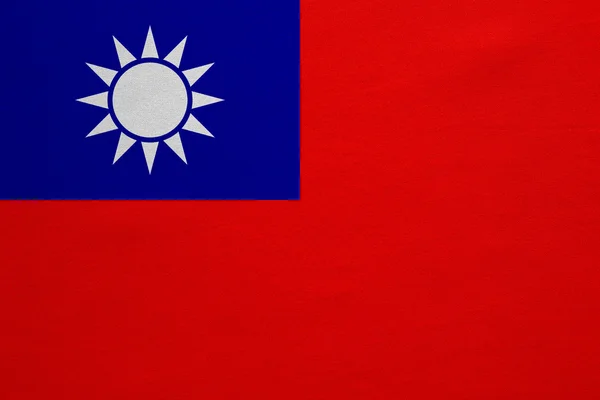 Flag of Taiwan real detailed fabric texture — ストック写真
