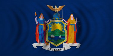 New York eyaleti kumaş dokulu ve dalgalı bayrağı