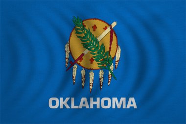 Oklahoma dalgalı ayrıntılı kumaş doku bayrağı