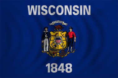 Wisconsin dalgalı ayrıntılı kumaş doku bayrağı