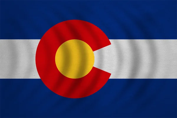 Прапор Колорадо хвилясті детальне текстурою тканини — стокове фото