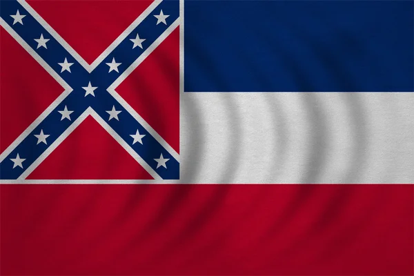 Flagge von mississippi wellige detaillierte Textur — Stockfoto