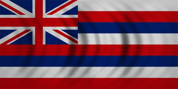 Bandeira do Havaí ondulada textura detalhada tecido — Fotografia de Stock