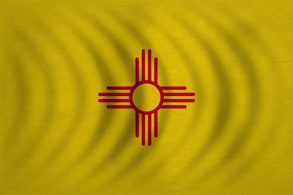 Vlag van New Mexico golvende gedetailleerde textuur van de stof — Stockfoto