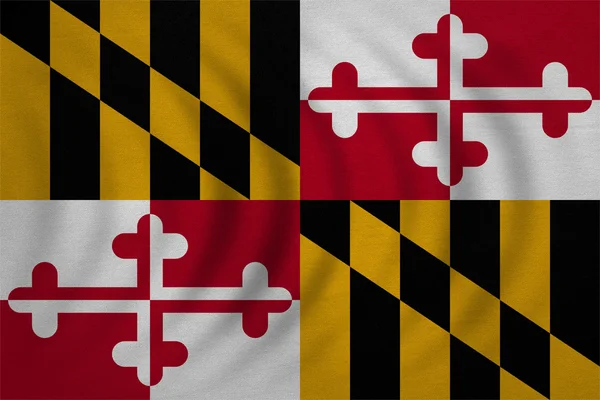 Flagge von Maryland wellige detaillierte Textur — Stockfoto