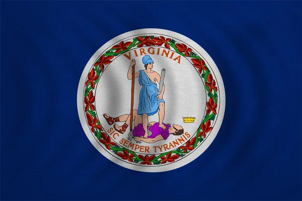 Vlajkou zvlněná Virginie podrobné textilie textura — Stock fotografie