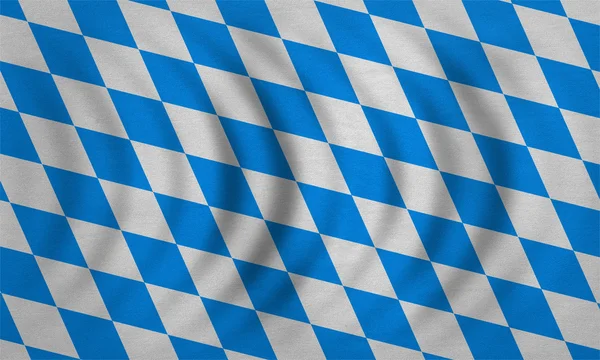 Flagga av Bayern vågiga, riktigt detaljerade tyg textur — Stockfoto