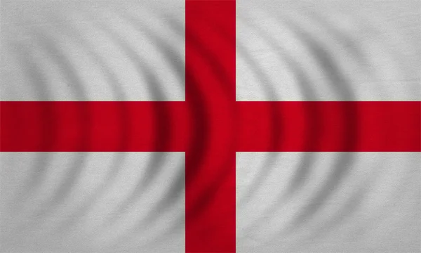 Bandeira da Inglaterra ondulada, textura de tecido real detalhado — Fotografia de Stock