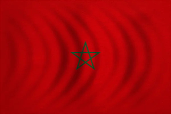 Drapeau du Maroc ondulé, texture de tissu réelle détaillée — Photo