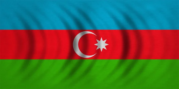 Bandera de Azerbaiyán ondulada, textura detallada de la tela —  Fotos de Stock