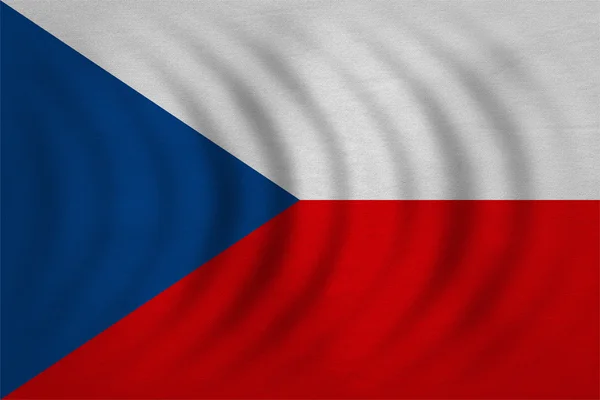 Flag of Czech Republic wavy, real fabric texture — Stock Photo, Image