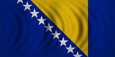Bosna-Hersek dalgalı kumaş doku bayrağı