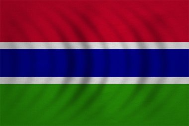 Gambiya dalgalı, ayrıntılı kumaş doku bayrağı
