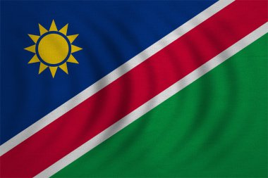 Namibya dalgalı, çok ayrıntılı kumaş doku bayrağı