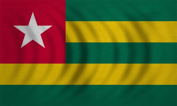 Прапор Togo хвиляста, реальні докладні тканина текстури — стокове фото