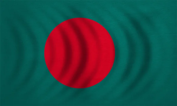 Banglades hullámos, részletes szövet szerkezete zászlaja — Stock Fotó