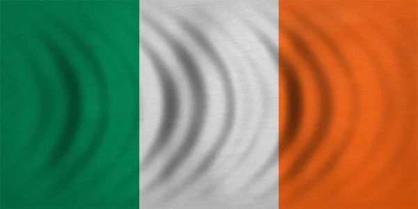 Flag of Ireland wavy, real detailed fabric texture — Stock Photo, Image