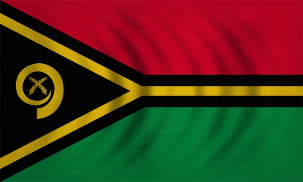 Bandera de Vanuatu ondulada, textura de tela detallada real —  Fotos de Stock
