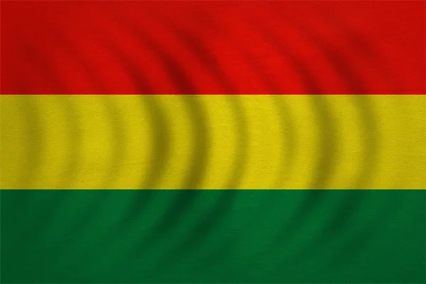 Bolívia hullámos, igazi részletes szövet szerkezete zászlaja — Stock Fotó