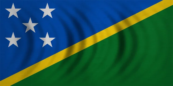 Flag of Solomon Islands wavy, real fabric texture — Stock Photo, Image