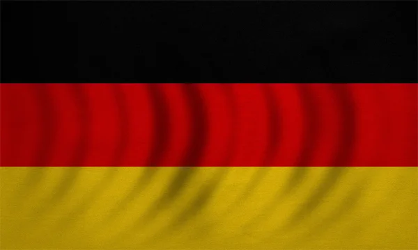 Bandera de Alemania ondulada, textura de tela detallada real —  Fotos de Stock