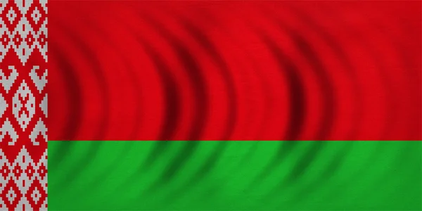 Bandera de Bielorrusia ondulada, textura de tela detallada real —  Fotos de Stock