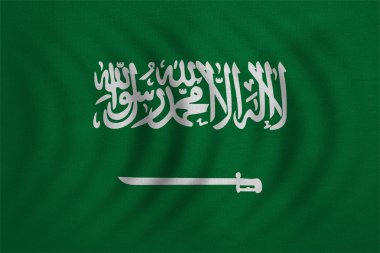 Suudi Arabistan bayrağı dalgalı, ayrıntılı kumaş doku