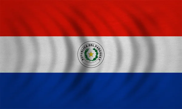 Vlag van Paraguay golvende echte gedetailleerde stof textuur — Stockfoto