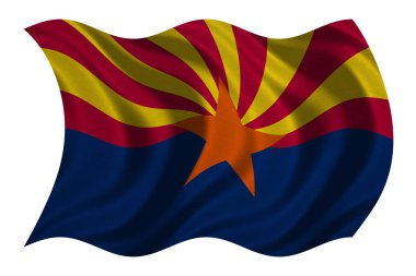 Arizona beyaz, kumaş dokusu üzerinde dalgalı bayrağı